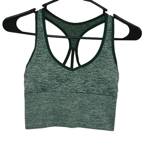 Pink Green & Gray Speckled Sports Bra